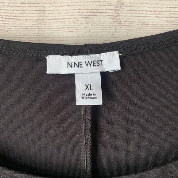 Nine West Black Sleeveless Sheath Dress with Pleating Detail LBD Size XL - Picture 10 of 14